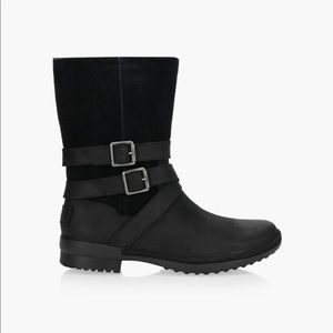 UGG Lorna Black Leather Boot